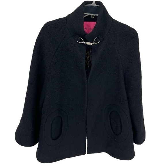 Betsey Johnson Wool Coat Round Pockets size Small/medium - Picture 1 of 5